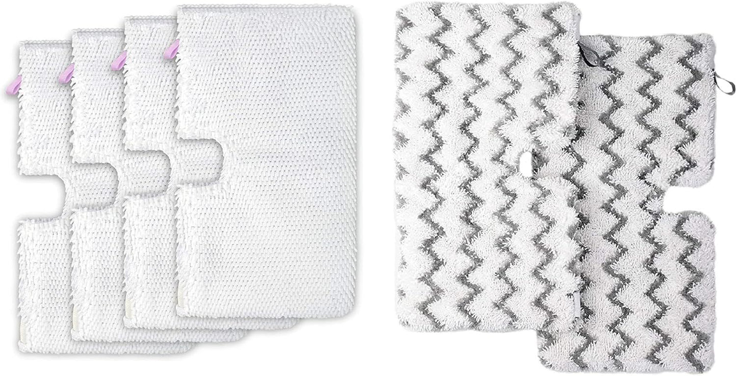 4 Pack + 2 Pack Replacement Microiber Mop Pad or Shark Steam Pocket Mops S3500 Series S3501 S3601 S3550 S3901 S3801 SE450 S3801CO S3601D (4 sot mop pad+2 scrubby mop pad)