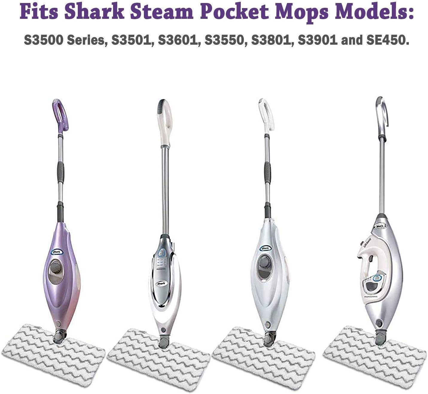 4 Pack + 2 Pack Replacement Microiber Mop Pad or Shark Steam Pocket Mops S3500 Series S3501 S3601 S3550 S3901 S3801 SE450 S3801CO S3601D (4 sot mop pad+2 scrubby mop pad)