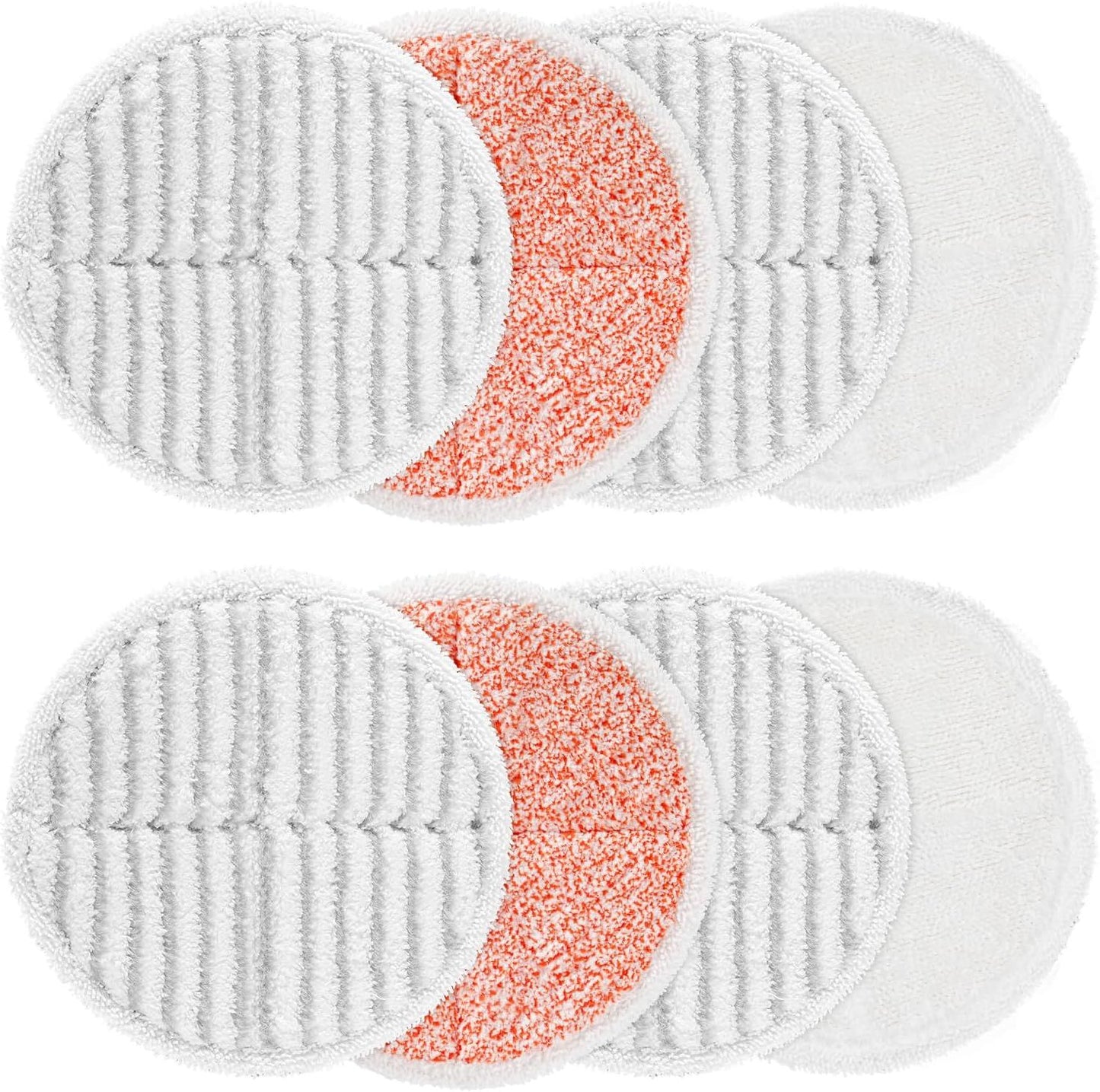 8 Pack Mop Pads Replacement Compatible with Bissell Spinwave 2124, 2039A, 2307, 23157, 23159, 20393, 20399 Hard loor Spin Mop, 2 Sot Pads, 4 Scrubby Pads, 2 Heavy Scrub Pads