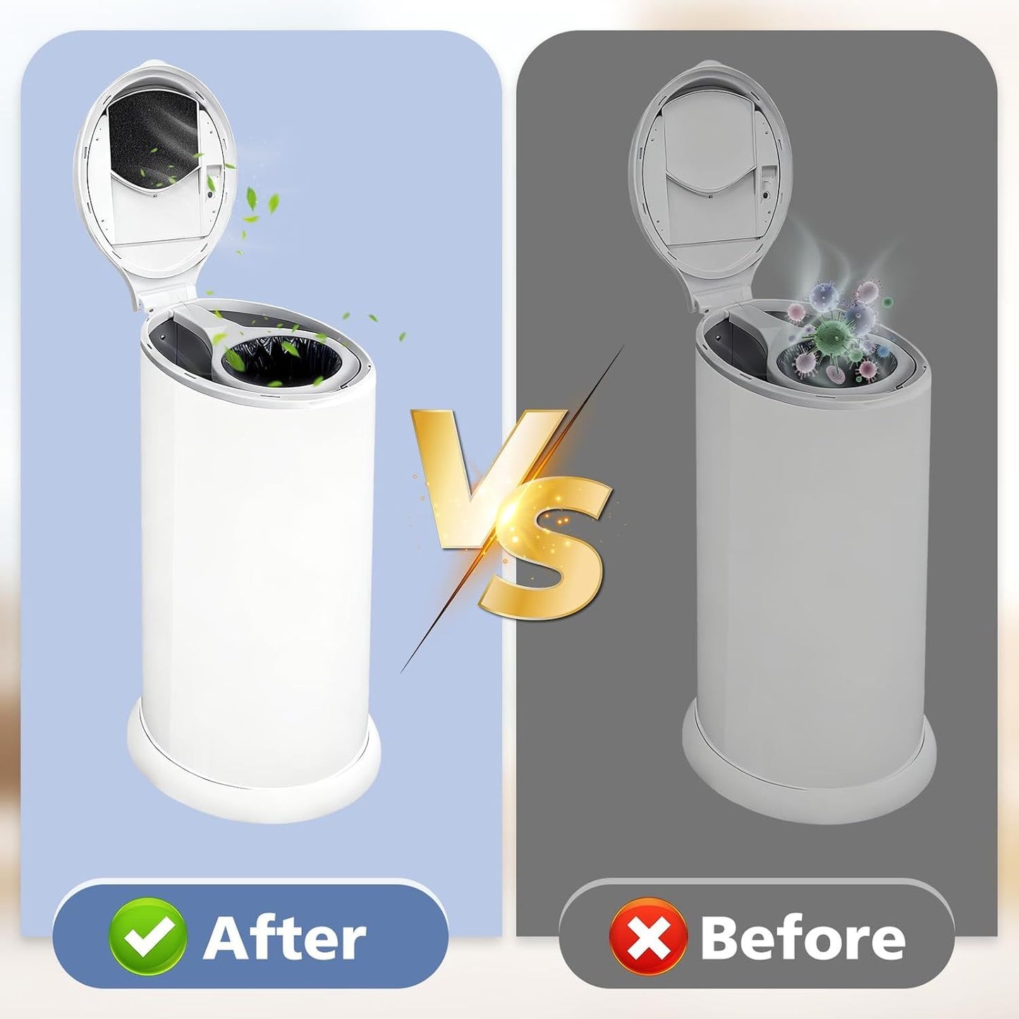 12 Pack Baby Diaper Pail Deodorizer Reills or Ubbi Diaper Pail, Activated Charcoal Odor Absorber ilters Compatible with Ubbi Steel Diaper Pail