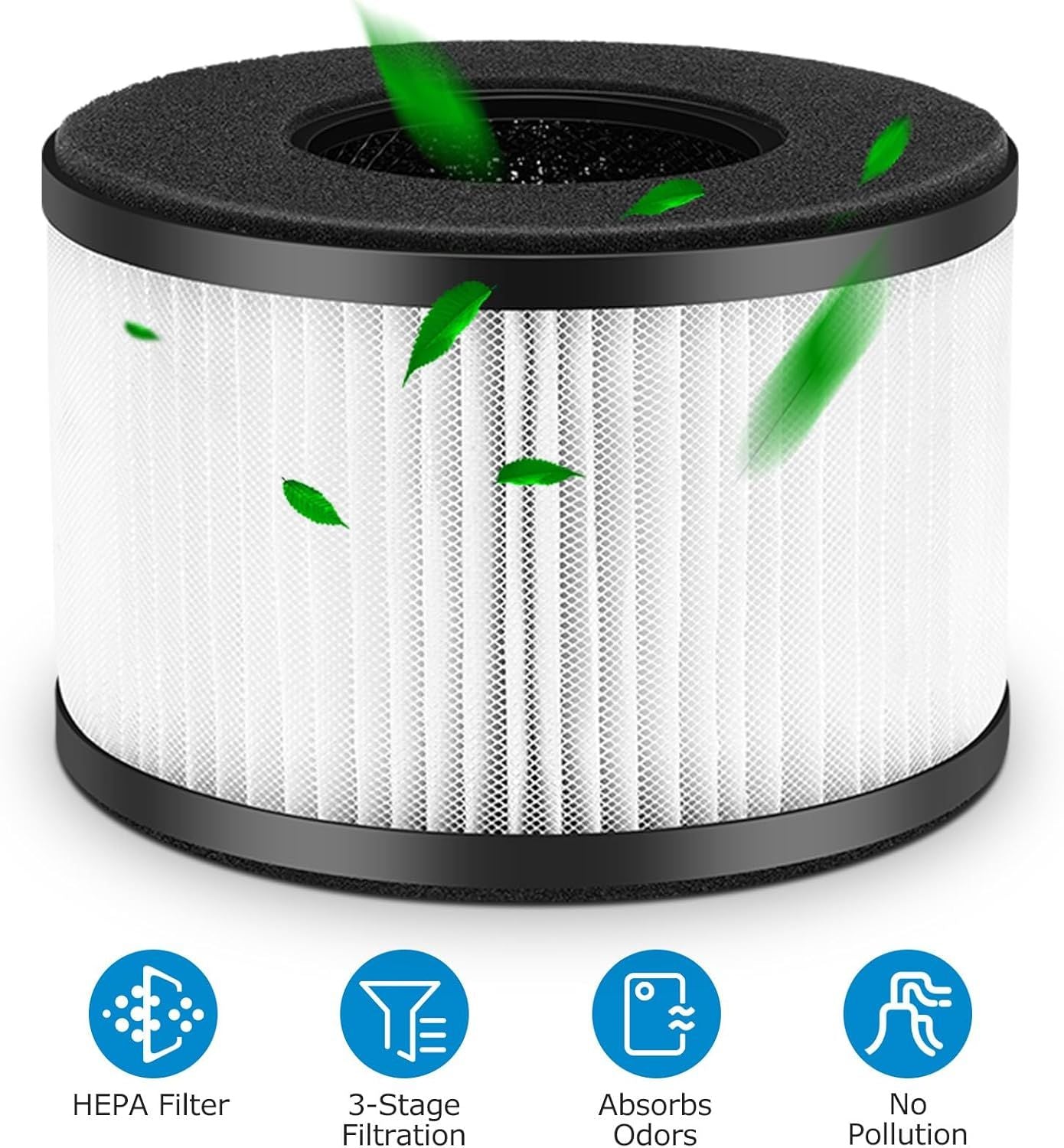 2-Pack BS-03 Replacement ilter Compatibel with PARTU and Slevoo BS-03 Air Puriier Part U & Part X, 3-in-1 iltration System (Not it BS-01）