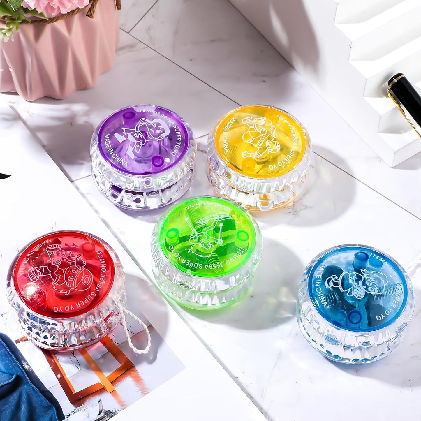 40 Pieces Light up Yo Yo Bulk, LED Responsive Ball Colorul Plastic Light up Party avors or Birthday Bag illers Carnival Prizes