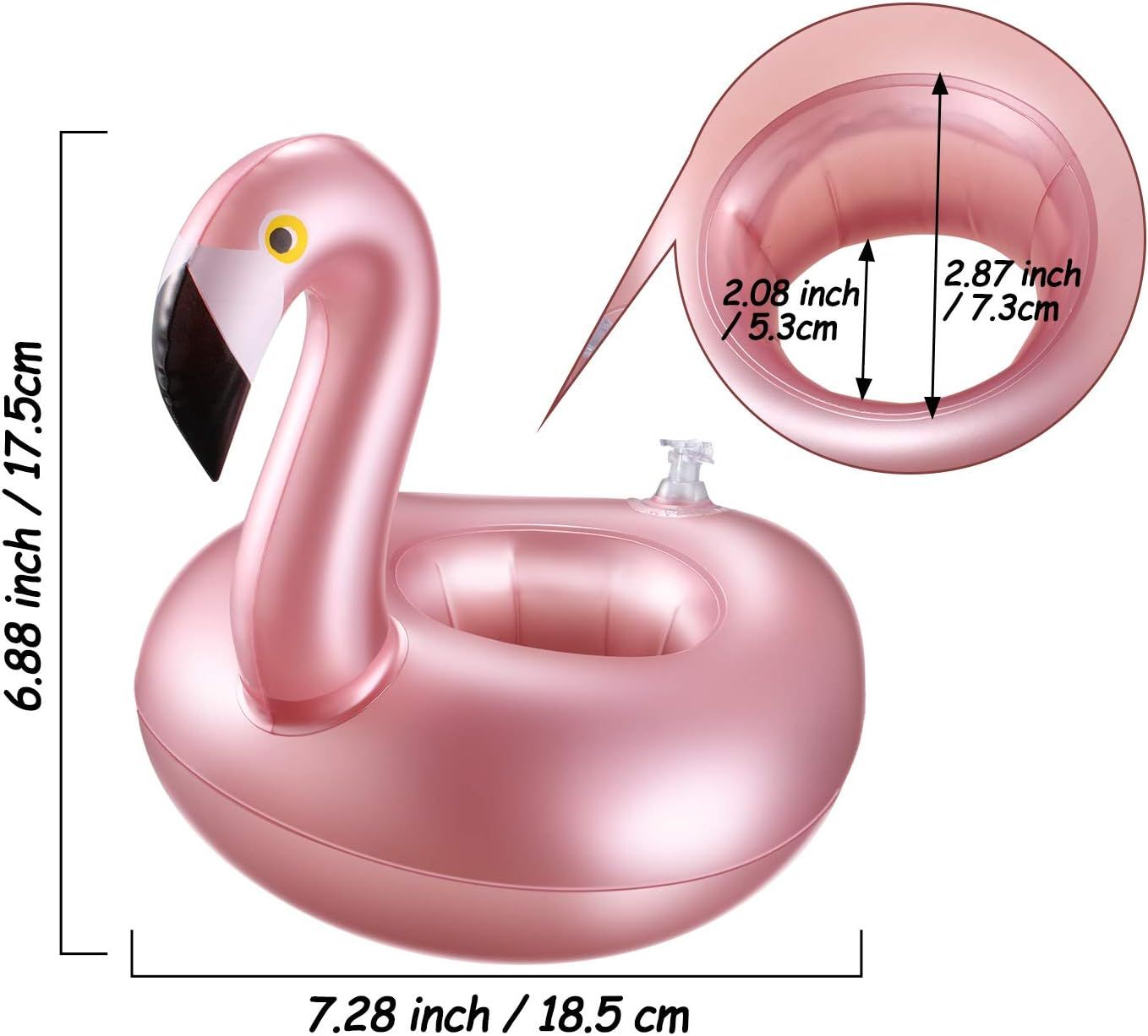 12 Pcs Inlatable Drink Holder lamingo Drink loats Reusable Inlatable Cute Animal Cup Coasters Pool Cup Holders or Summer Swimming Party