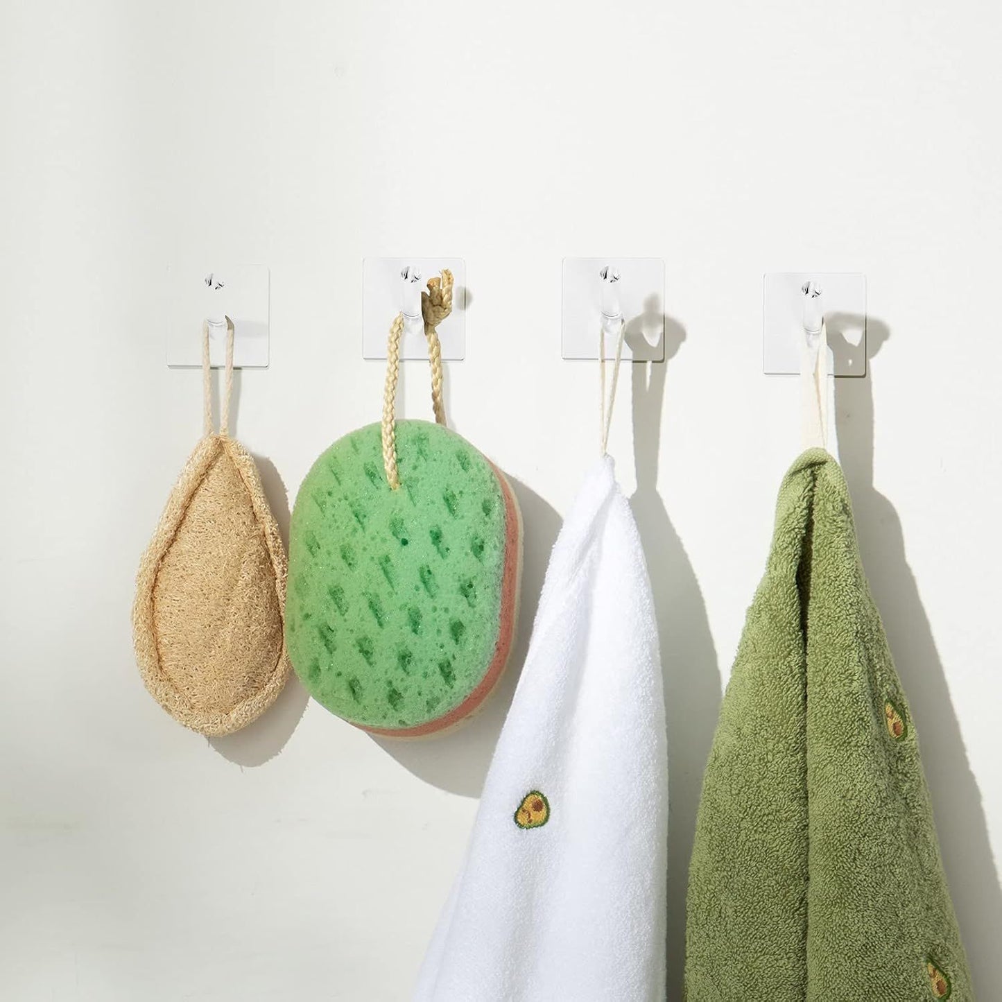 12 Pieces Acrylic Wall Mounted Coat Hooks Hat Rack Robe Single Organizer Adhesive Clear Wall Hook Decorative or Clothes, Hat, Towels Hanger(Clear)