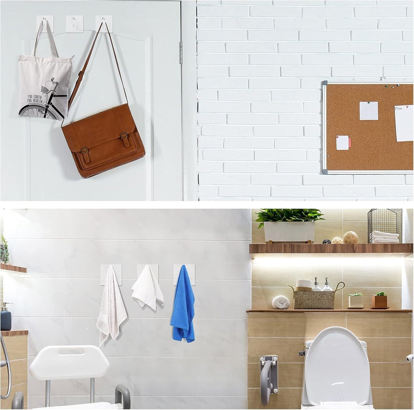 12 Pieces Acrylic Wall Mounted Coat Hooks Hat Rack Robe Single Organizer Adhesive Clear Wall Hook Decorative or Clothes, Hat, Towels Hanger(Clear)