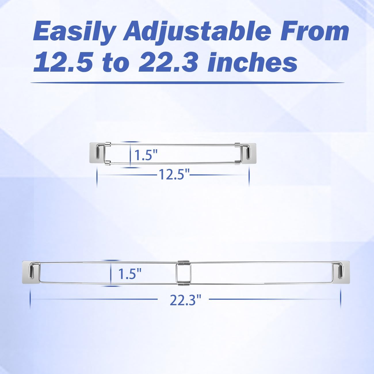 Safoner RV Secure Adjustable Bars | 12.5-22.3" Stainless Steel Rods | Food&Drink Stabilizers for RV Refrigerator | Prevents Spills&Mess During Travel | Essential RV&Camper Accessories (2 Pack)