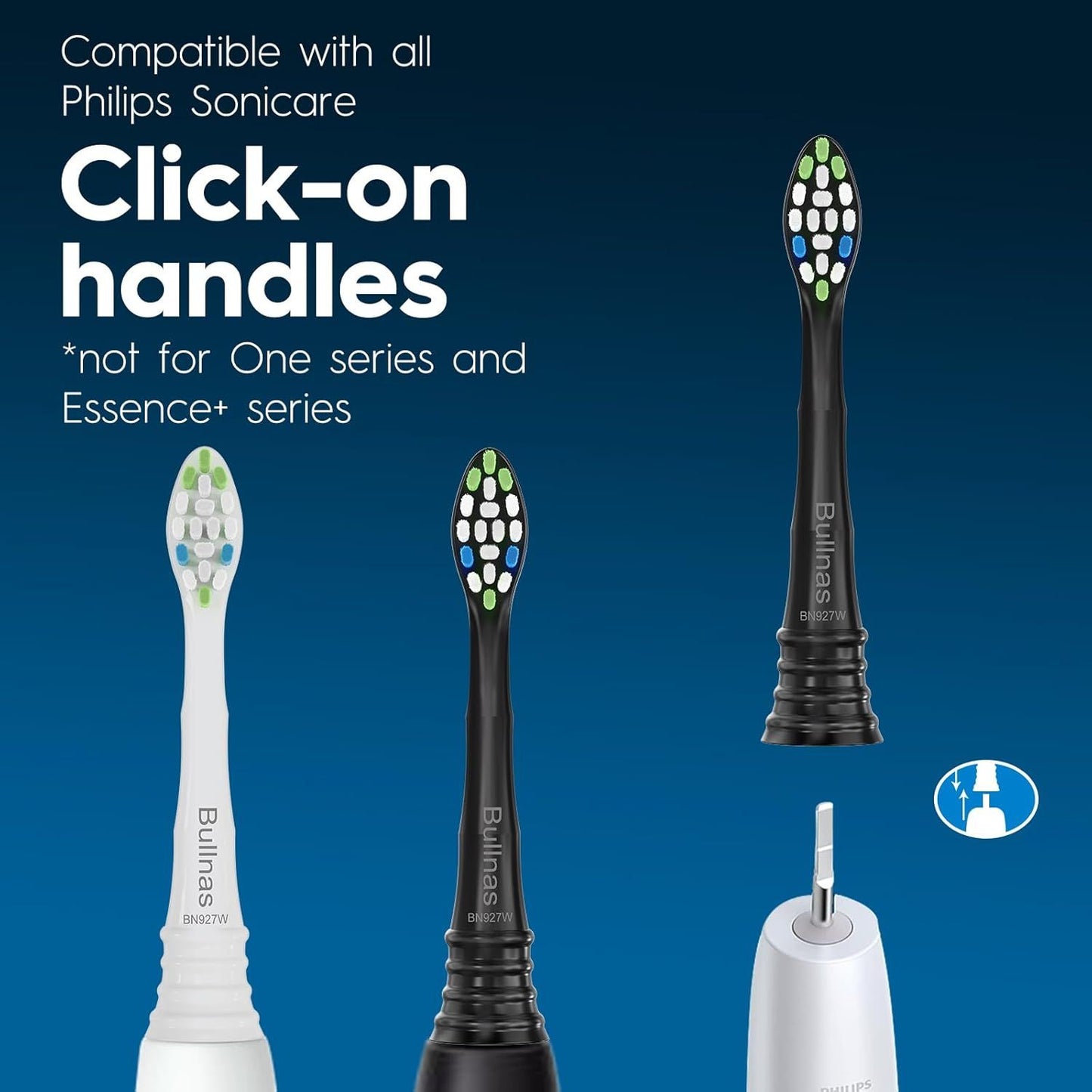 Replacement Brush Heads Compatible with Philips Sonicare ProtectiveClean 6100, 5100, 4100 Electric Toothbrush, W Toothbrush Head or Sonicare 6062/95, Black, 12 Count