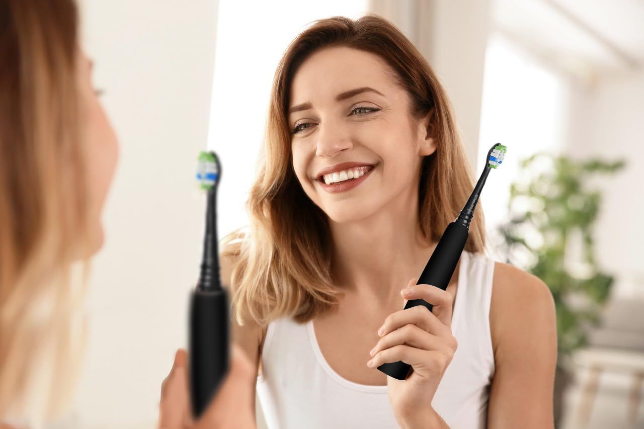Replacement Brush Heads Compatible with Philips Sonicare ProtectiveClean 6100, 5100, 4100 Electric Toothbrush, W Toothbrush Head or Sonicare 6062/95, Black, 12 Count
