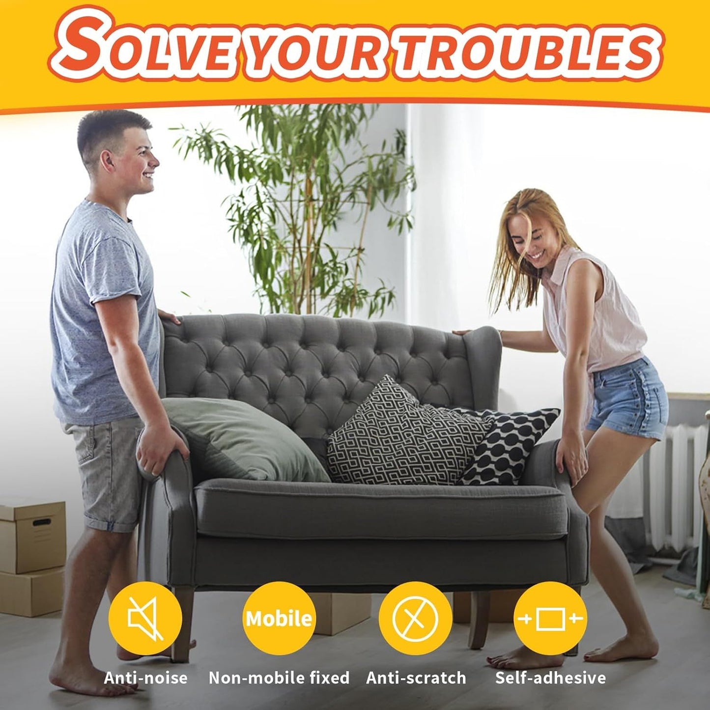 2 Roll elt urniture Pads, Non Slip Sel Adhesive Cuttable elt Tape Black Heavy Duty elt Strip Roll or Protecting Hardwood loors Chair Wall Protector