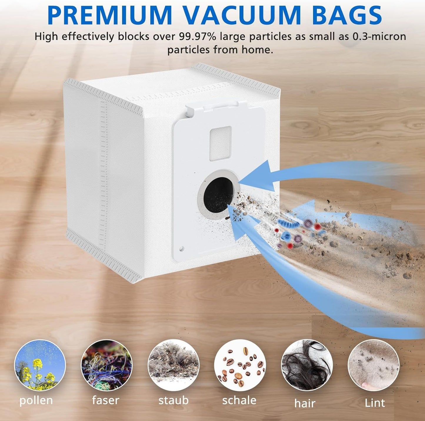 6 Pack Vacuum Dust Bag or LG CordZero All-in-One Cordless Cleaner A939KBGS, A938KBGS and A937KGMS, Dirt Disposal Cordzero Cordless Vacuum Bags Replacement Compatible with LG All-in-One Tower