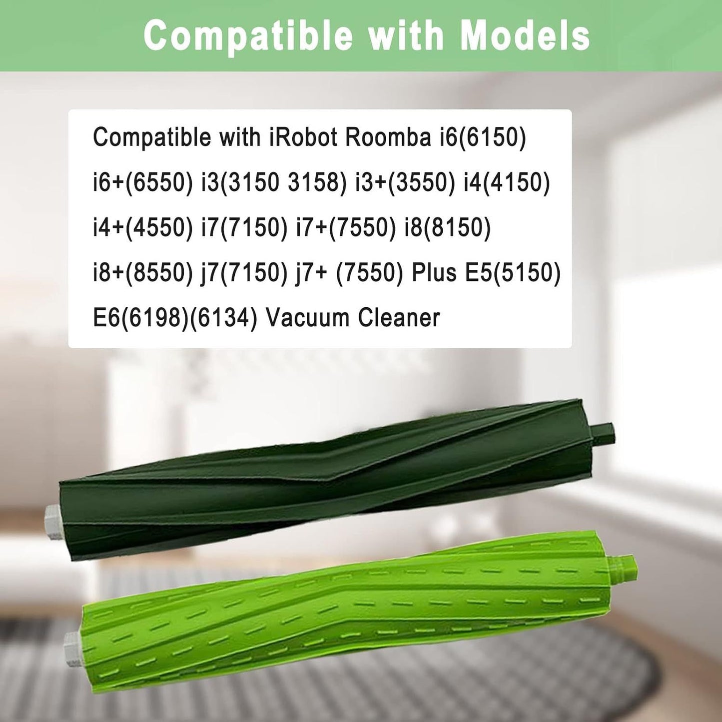 Replacement Parts or iRobot Roomba i3 i7 E5 j7 i4 i7+ i3+ i4+ i5 i5+ Combo i5 Combo i5+ i6 i6+ i8 i8+ i2 i2+ E6 E7 E & I & j Series Vacuum Cleaner 4 Sets Multi-Surace Rubber Brush Roller
