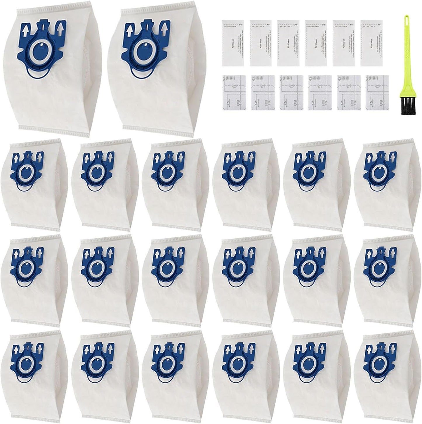 20 Pack 3D Airclean Vacuum Bags, Replacement or Miele AirClean 3D Eiciency Dust Bag,Miele Classic C1 Complete C1 C2 C3 S227 S240 S270 S400 S400i-S456i S2 S5 S8 Series Vacuum 6 sets AirClean ilters