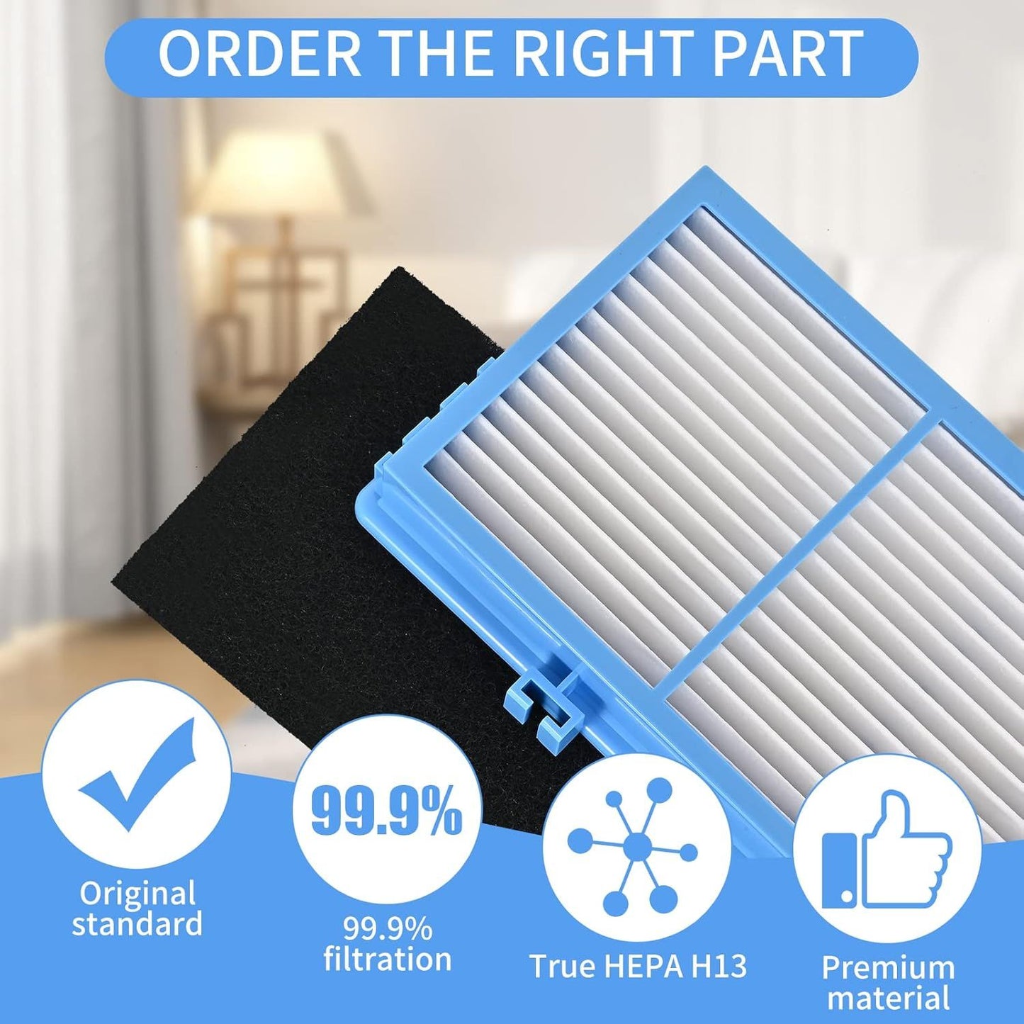 8 Pack Replacement ilters Compatible or Holme-s AER1 Air Puriier Total Air Clean 2 HEPA Air ilters 6 Carbon Booster ilters Replacement ilter or HAP30AT,HAP242 NUC