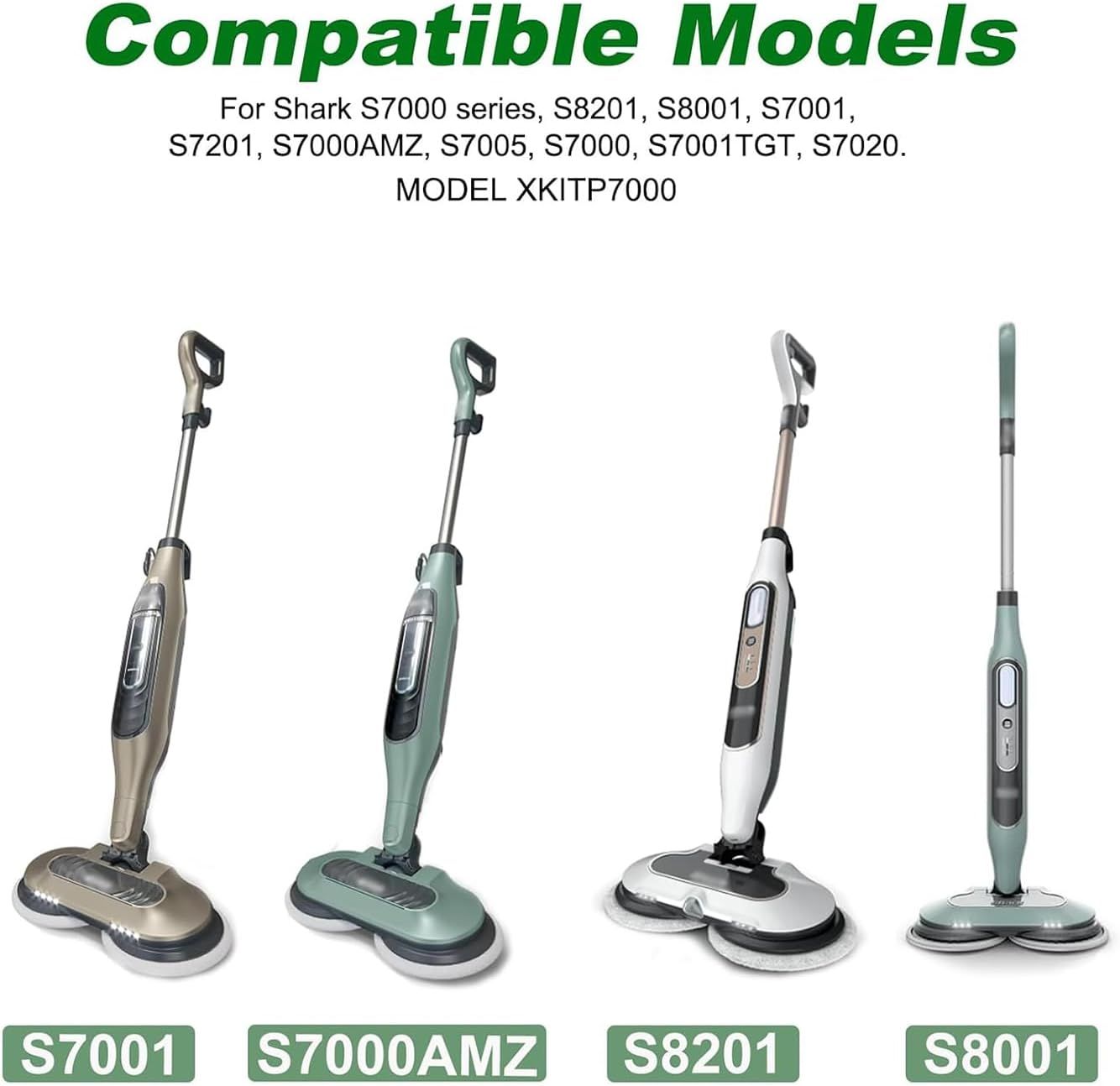 Pads or Shark Steam Scrub Mop: 12 Pack Spin Mop Reills it or Shark S7000 S7001 S7000C S7201 S7000AMZ S8201 S8001 Steam and Scrub Pads - Hard loor Steam Mop Washable Pads S7001TGT