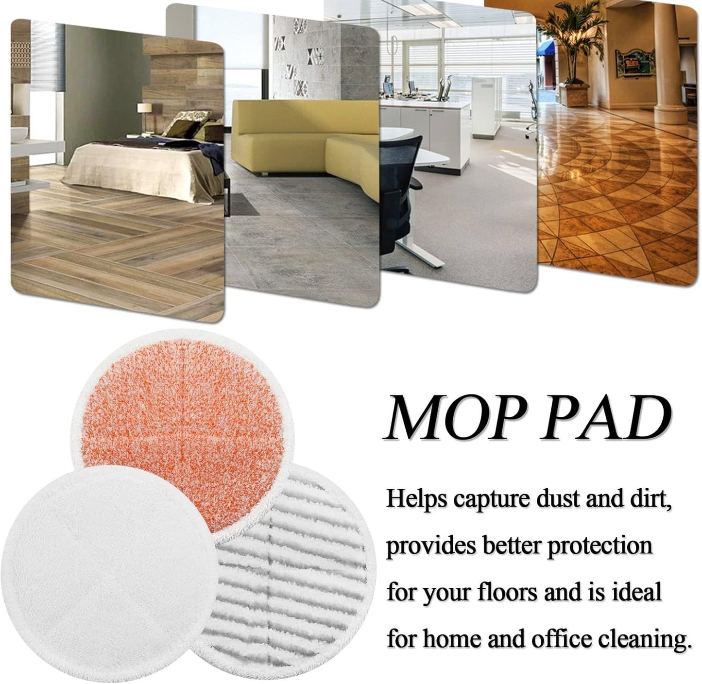 Spinwave Mop Pads Replacement Set Compatible with Bissell Spinwave 2039A 2124: 4 Heavy Scrub Pads, 2 Sot Pads, 2 Scrubby Pads by  (8Pack)