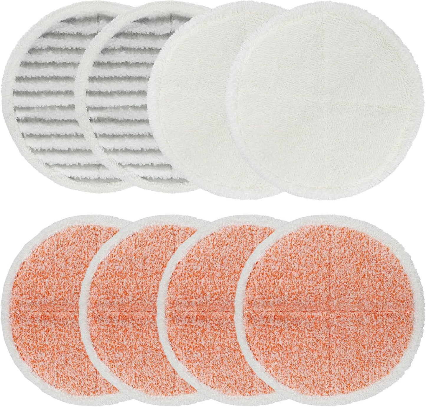 Spinwave Mop Pads Replacement Set Compatible with Bissell Spinwave 2039A 2124: 4 Heavy Scrub Pads, 2 Sot Pads, 2 Scrubby Pads by  (8Pack)