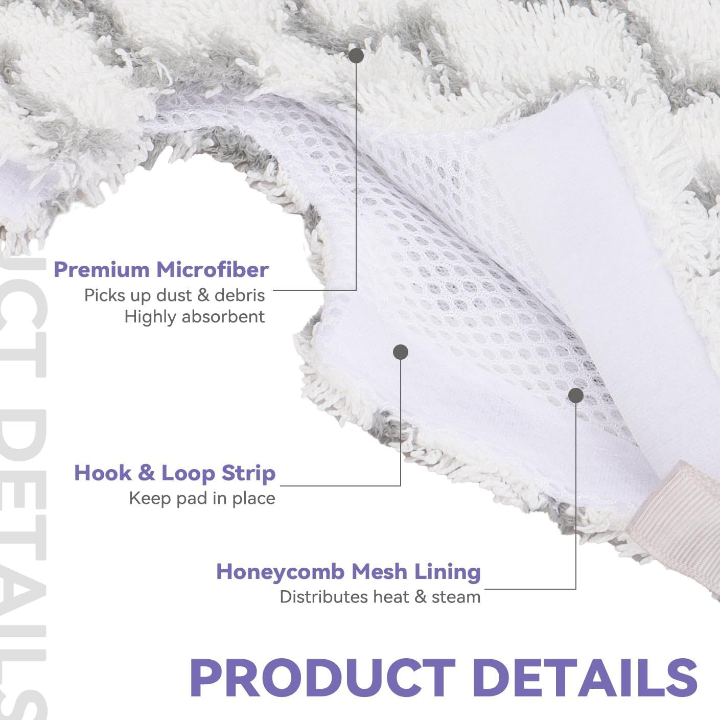 S3501 or Shark Steam Pocket Mop Pads: Washable Steam Mop Replacement Pads or Shark Steamer S3601D S3601 S3801CO S3901 S3550 SE450 (6Pack)