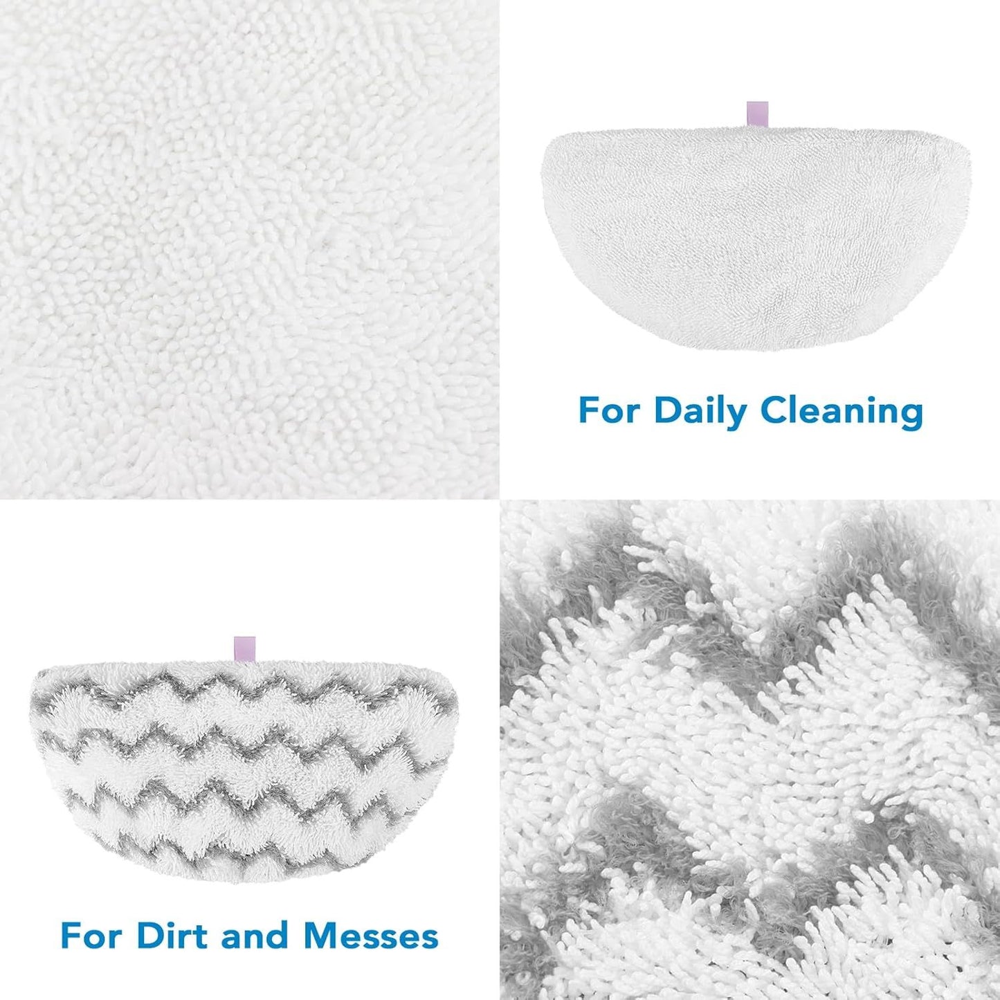 Steam Mop Pads or Bissell Powerresh Steam Cleaner 1940 1806 1544 1440 2075A 2685A 19402 19404 19408 19409 1940A 1940 1940Q 1940T 1940W - Microiber Replacement Pad Reusable Washable - 12