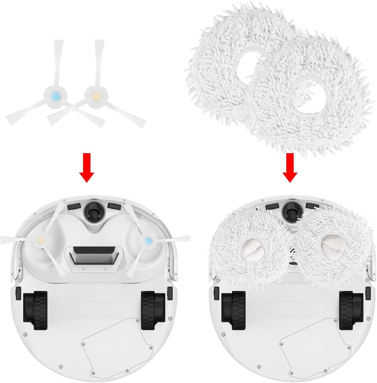 Replacement Accessories Compatible with Robot Sweeping Narwal T10,Microiber X2 ilters X4 Side Brushes X4 Mop Cloth X1 Brush
