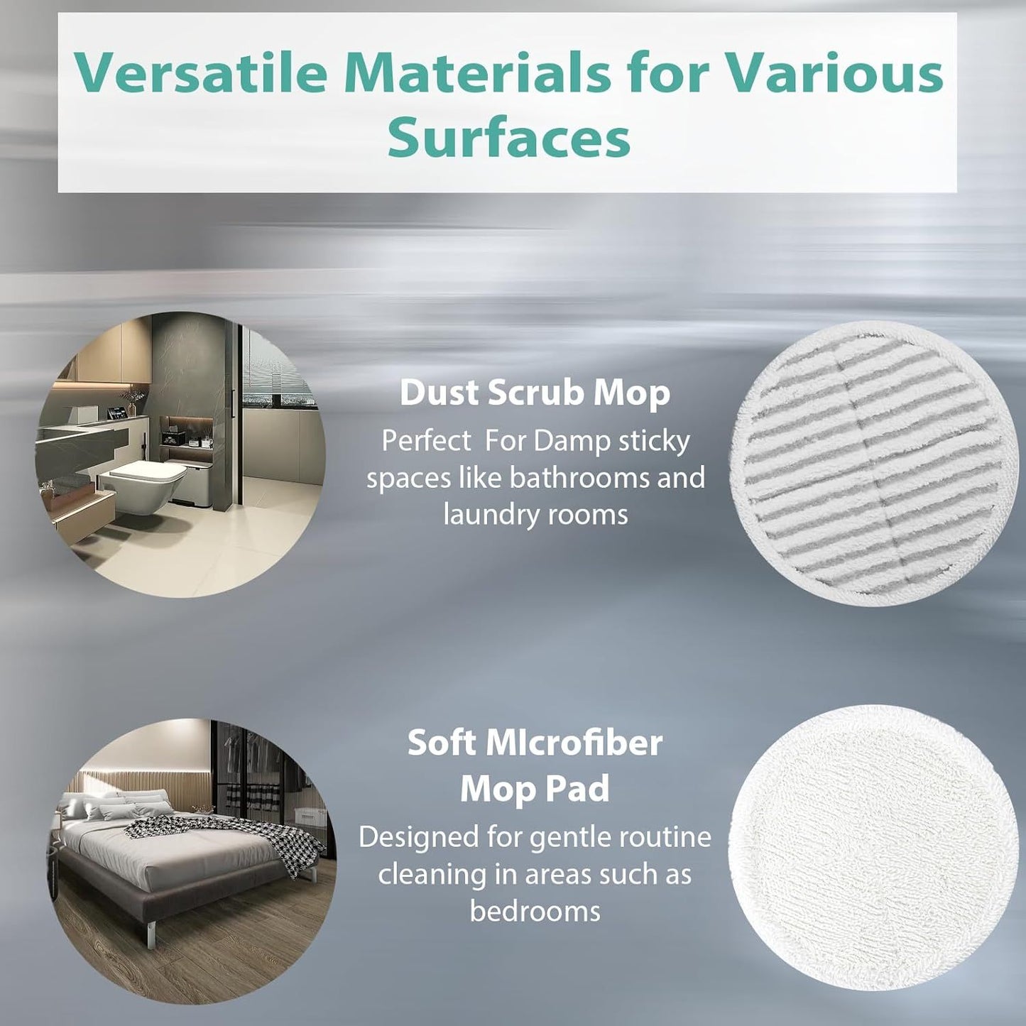 8 Pack Spin-Wave Mop Replacement Pads Compatible with Bissell Spin-Wave 2039,2039A,2124,2307,23157,20391,20399 Series Steam Mop Pads or Bissell Spin-Wave Hard loor Cleaner