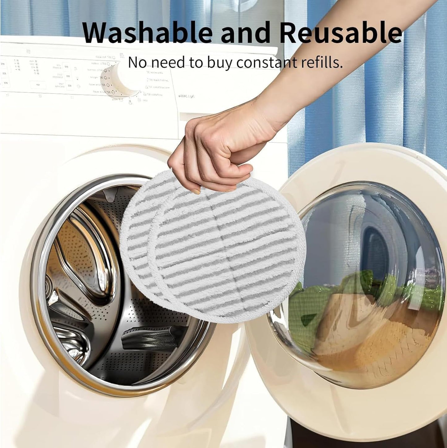 8 Pack Spin-Wave Mop Replacement Pads Compatible with Bissell Spin-Wave 2039,2039A,2124,2307,23157,20391,20399 Series Steam Mop Pads or Bissell Spin-Wave Hard loor Cleaner