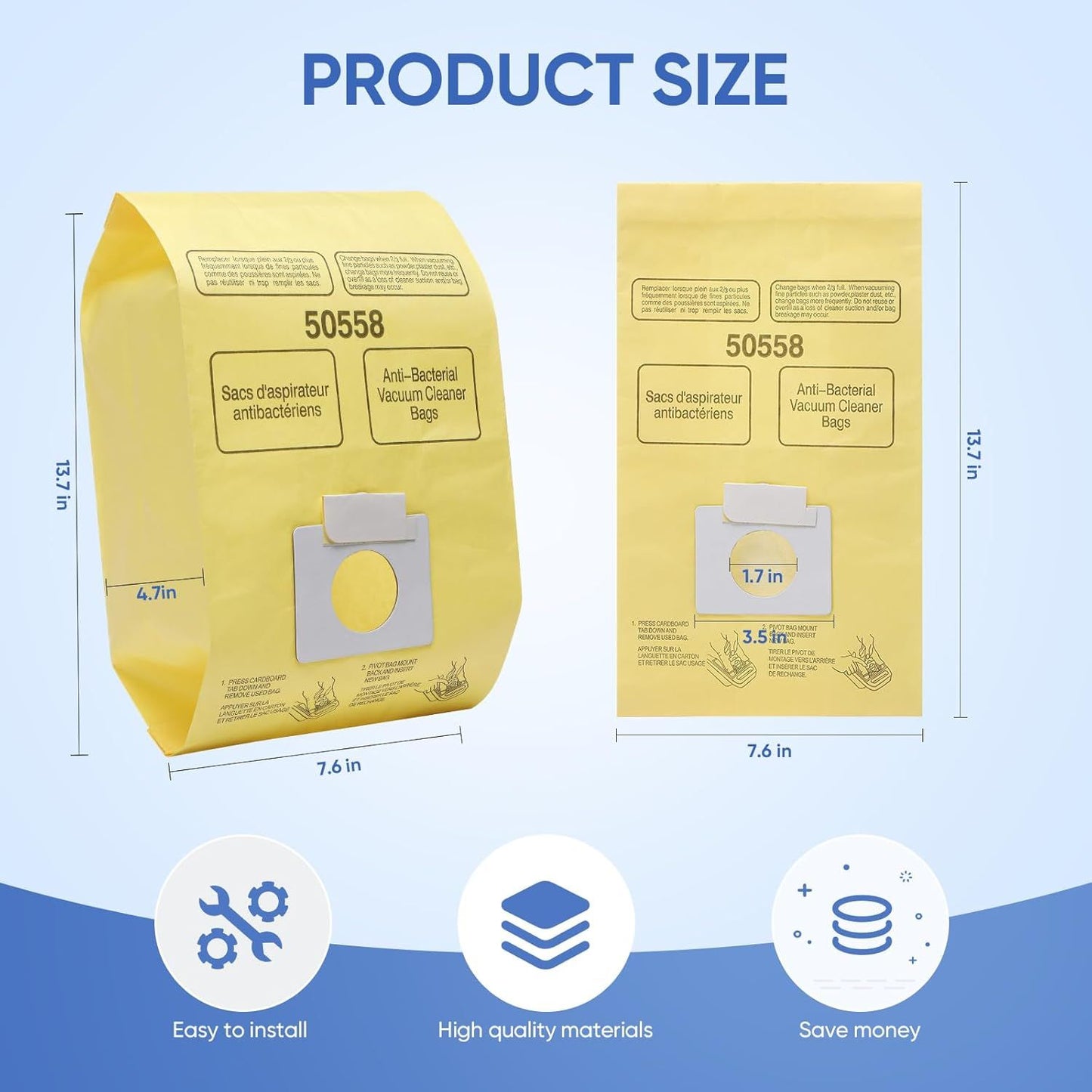 20 Pack vacuum bags Compatible with Kenmore Canister 5055, 50557,50558 and Type C,C-18, 53292, 200 Series, 400 Series, 600 Series, 700 Series, 800 Series Vacuum