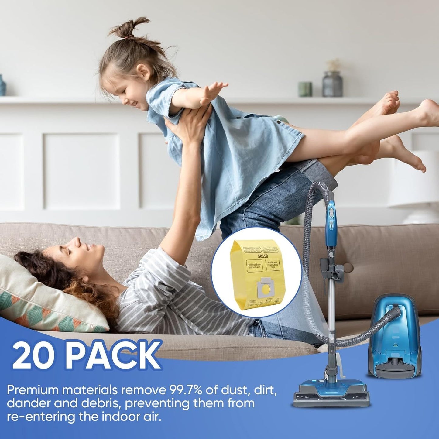 20 Pack vacuum bags Compatible with Kenmore Canister 5055, 50557,50558 and Type C,C-18, 53292, 200 Series, 400 Series, 600 Series, 700 Series, 800 Series Vacuum