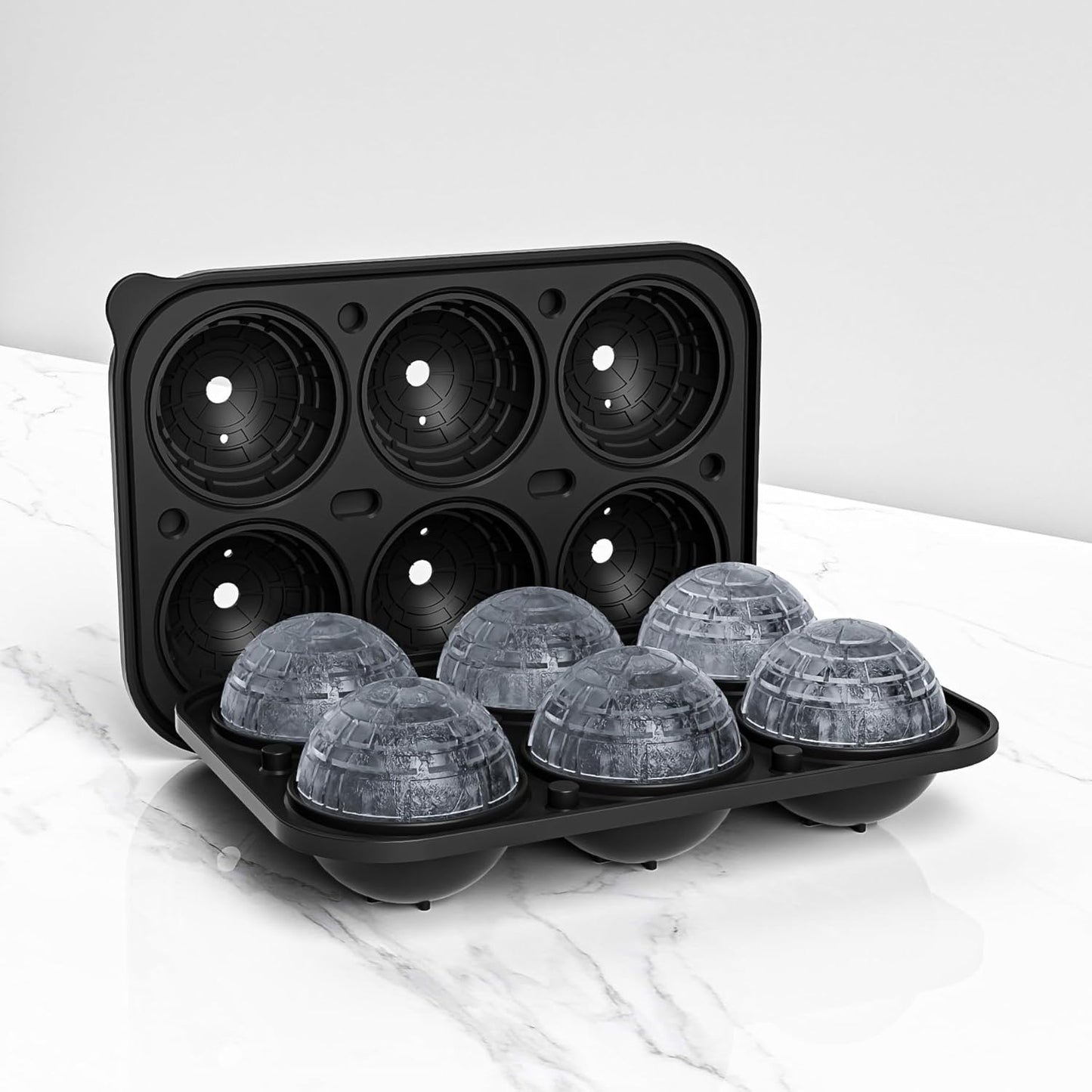 Bangp Large Ice Cube Tray for Whiskey,Sphere Ice Cube Molds, Silicone Ice Ball Maker Mold,Fun Shapes Ice Cube Mold for Cocktails, Bourbon,Brandy