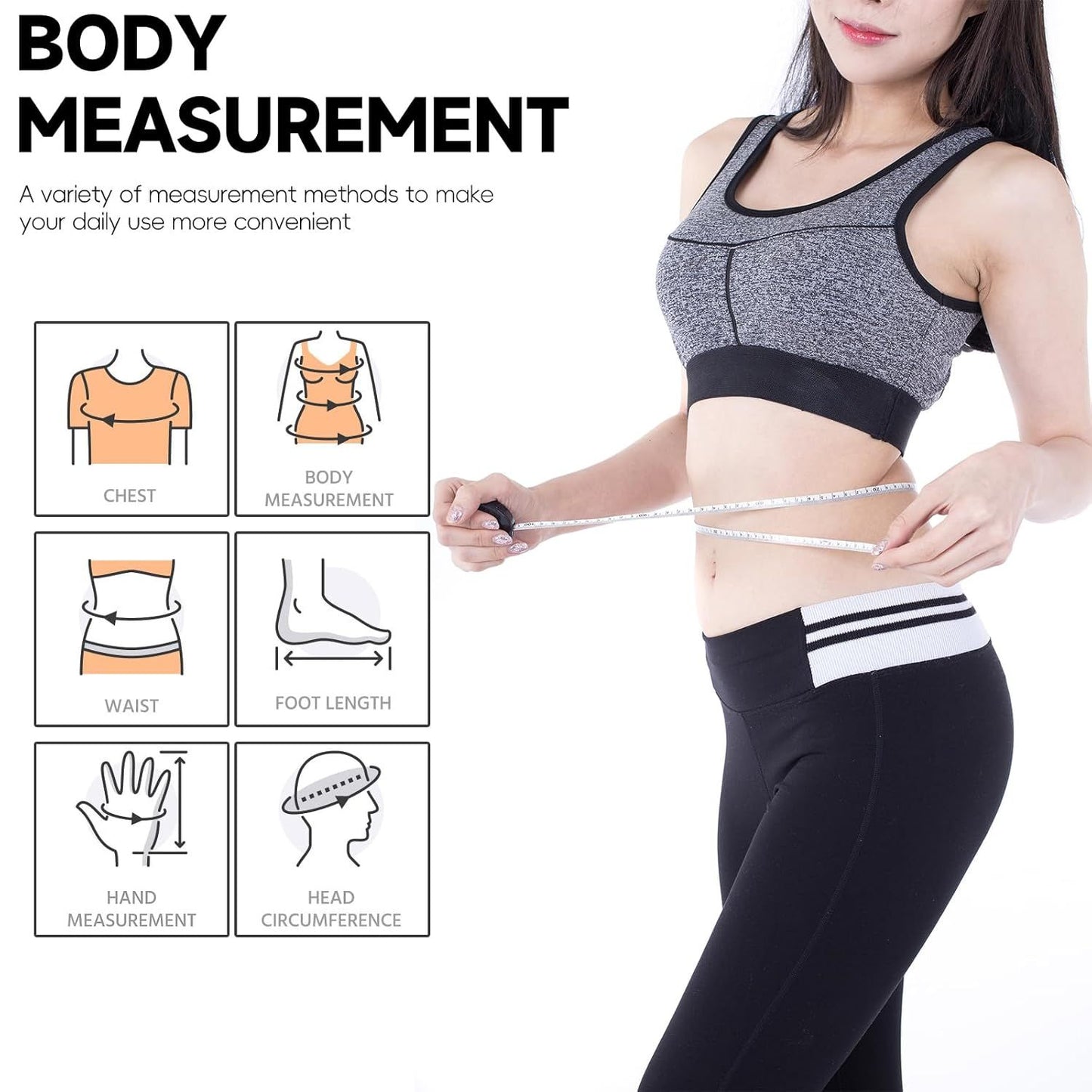 1 Pack Soft Tape Measure Retractable Measuring for Body Fabric Sewing Tailor,Black Sewing Tape Measures,Small Push ButtonDouble Scales Rulers 79-inch 2 Meter(Black White)