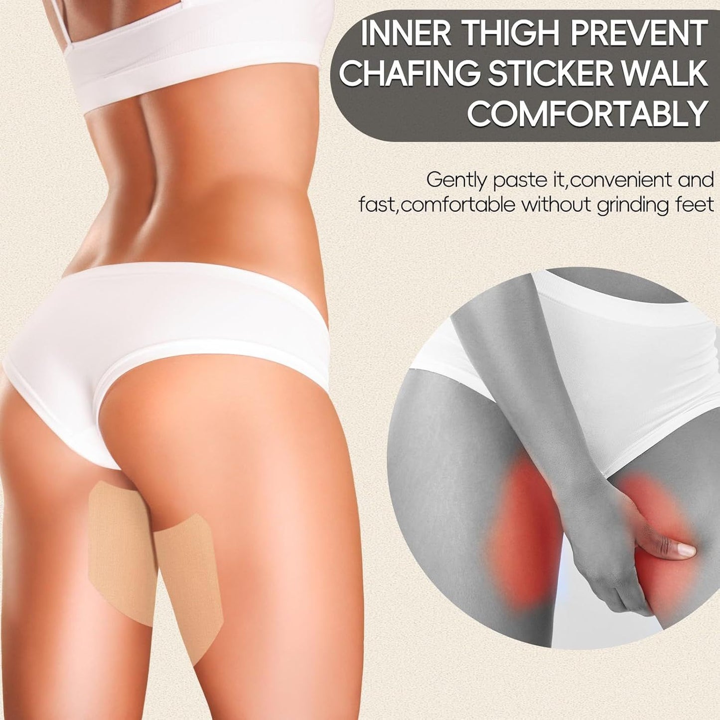 10 Pcs Thigh Friction Pads,Self Adhesive Thigh Supports Anti Chafing Tape for Women Thigh