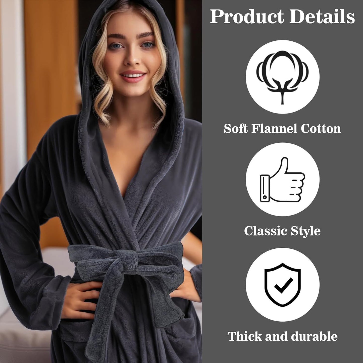 67 Inch Robe Tie Replacement, Reusable & Easy to Clean Robe Belt Replacement for Travel Hotel Home Women Men (Dark Gray)