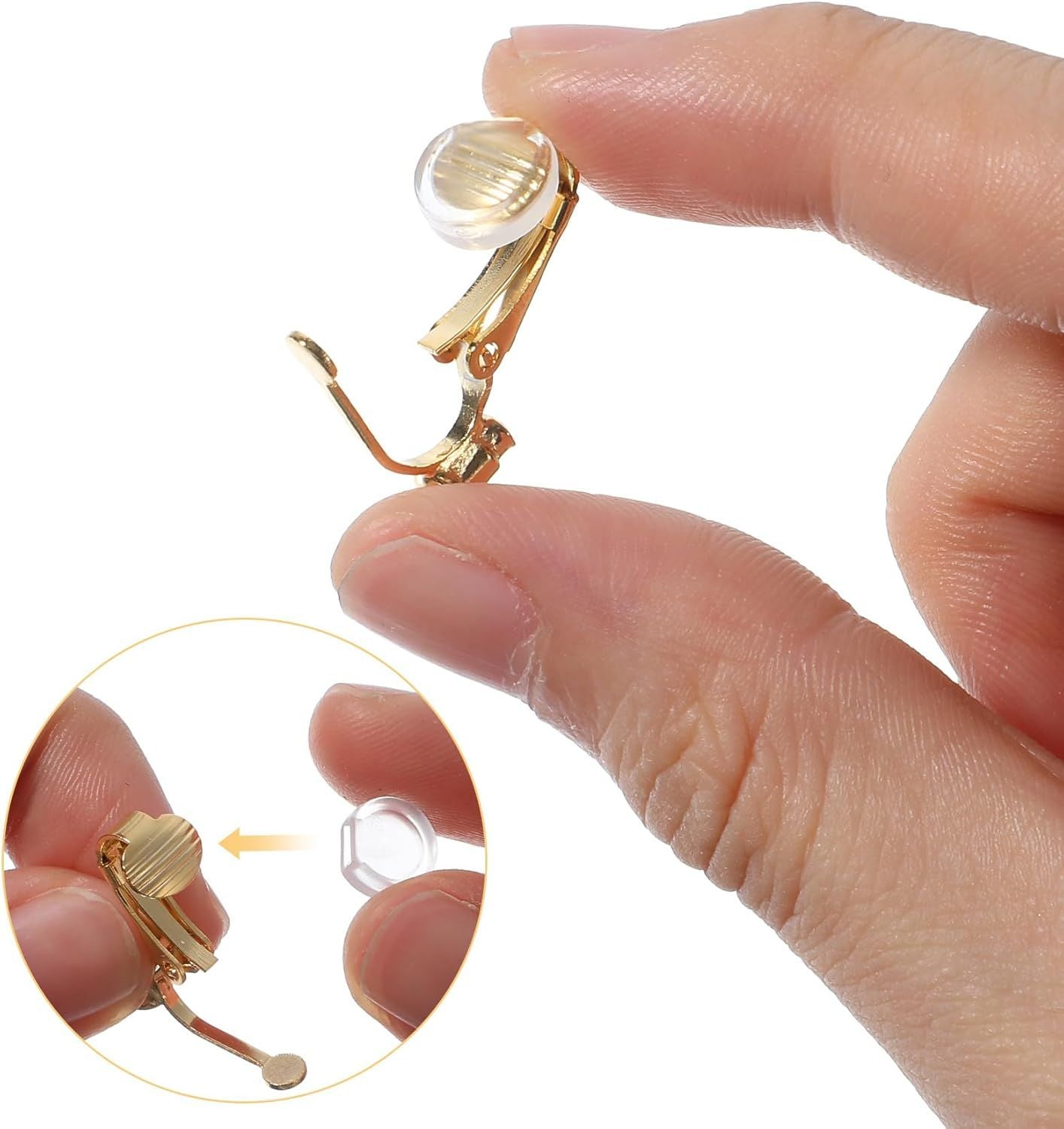10PCS Earring Converters, Clip on Earring Converter with 6 Silicone Pads for Non-Pierced Ears, (Silver & Gold)