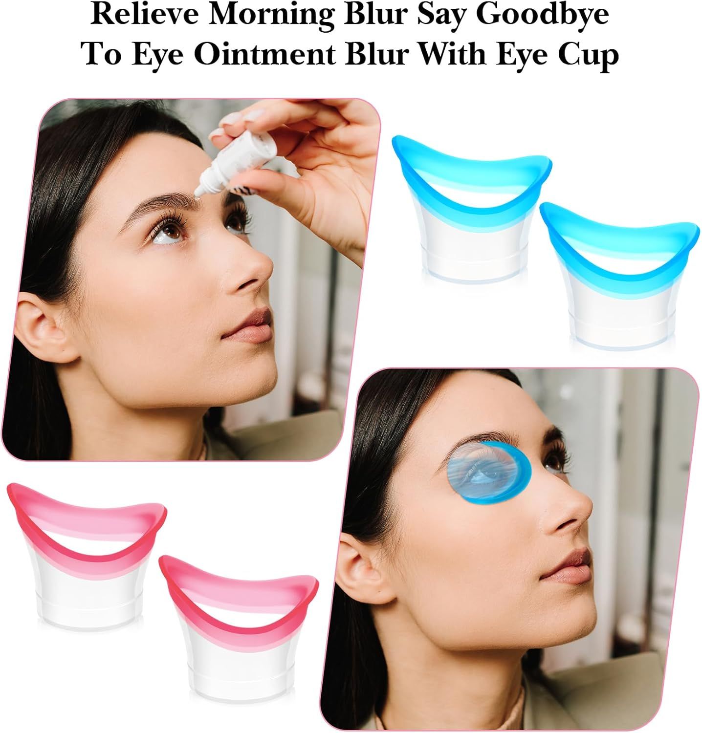 4 Pcs Eye Wash Cup, Eye Cups for Eyes Wash Silicone Eyes Cleansing Cups for Quick & Effective Rinse, Portable Tool for Dust, Makeup, Irritants