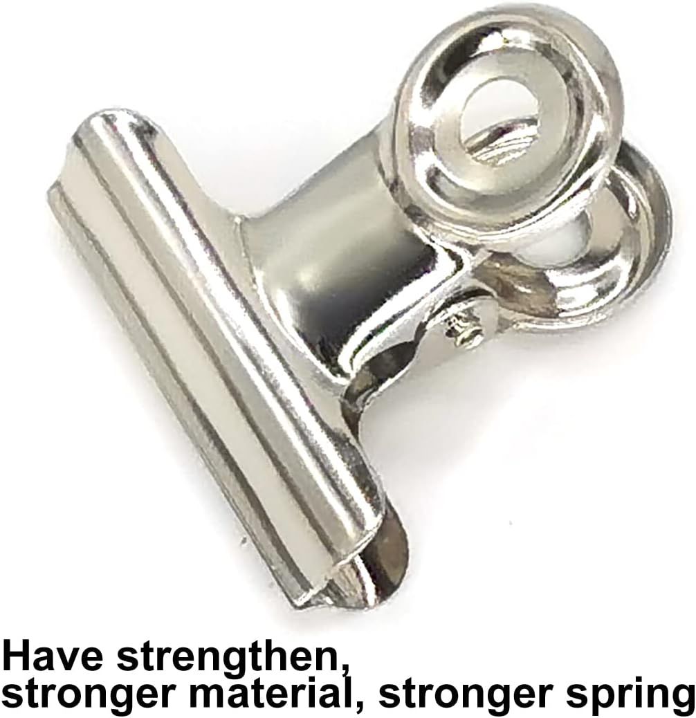 48PCS Bulldog Clips Silver 1.25 Inches,Mini Binder Clips,Metal Paper Clips with Transparent Storage Box,Hinge Clips for Crafts