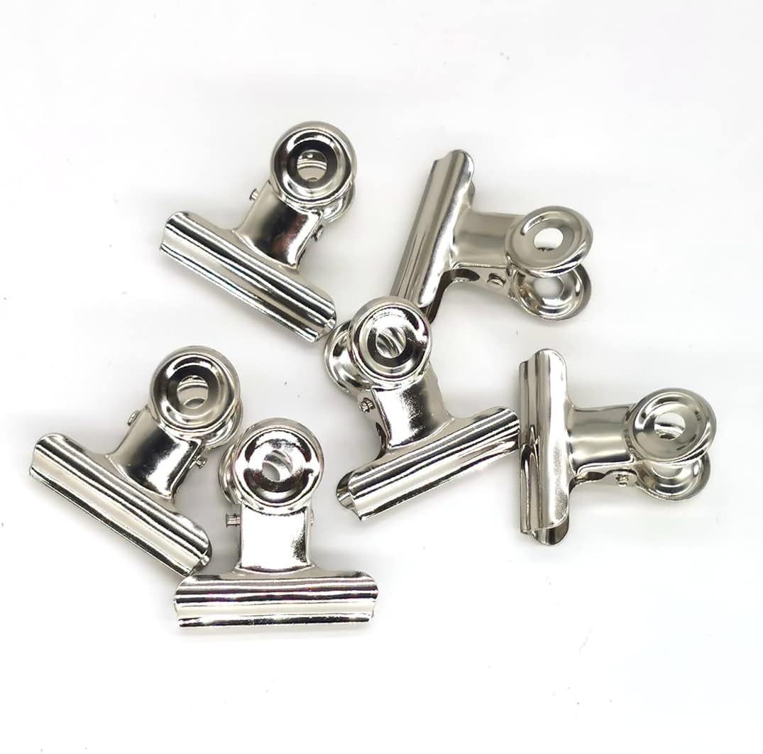 48PCS Bulldog Clips Silver 1.25 Inches,Mini Binder Clips,Metal Paper Clips with Transparent Storage Box,Hinge Clips for Crafts