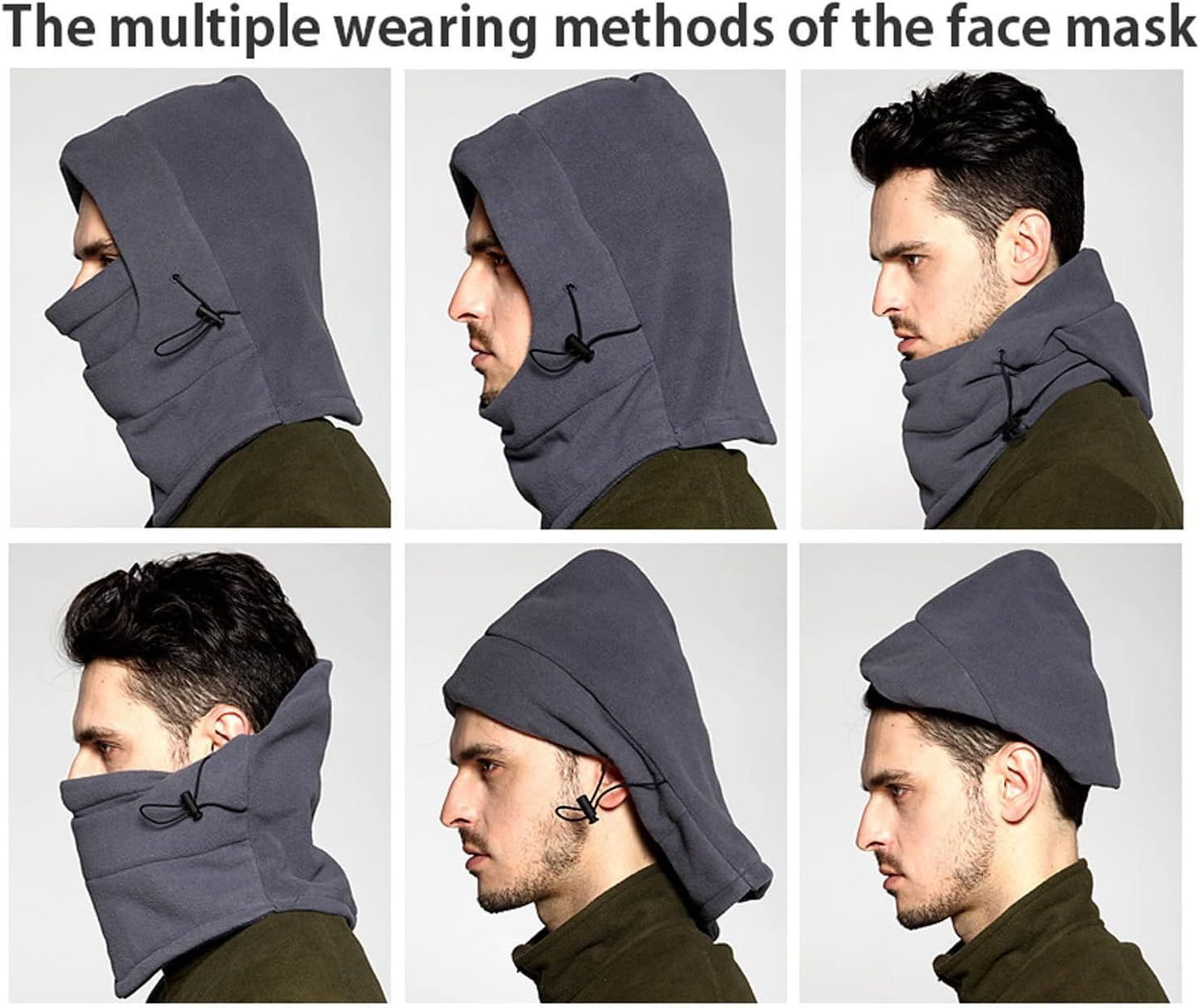 Breathable Adjustable Hat, Winter Balaclava, Ski Mask with Thick Warm Fleece Face Cover for Snowboarding, Skiing