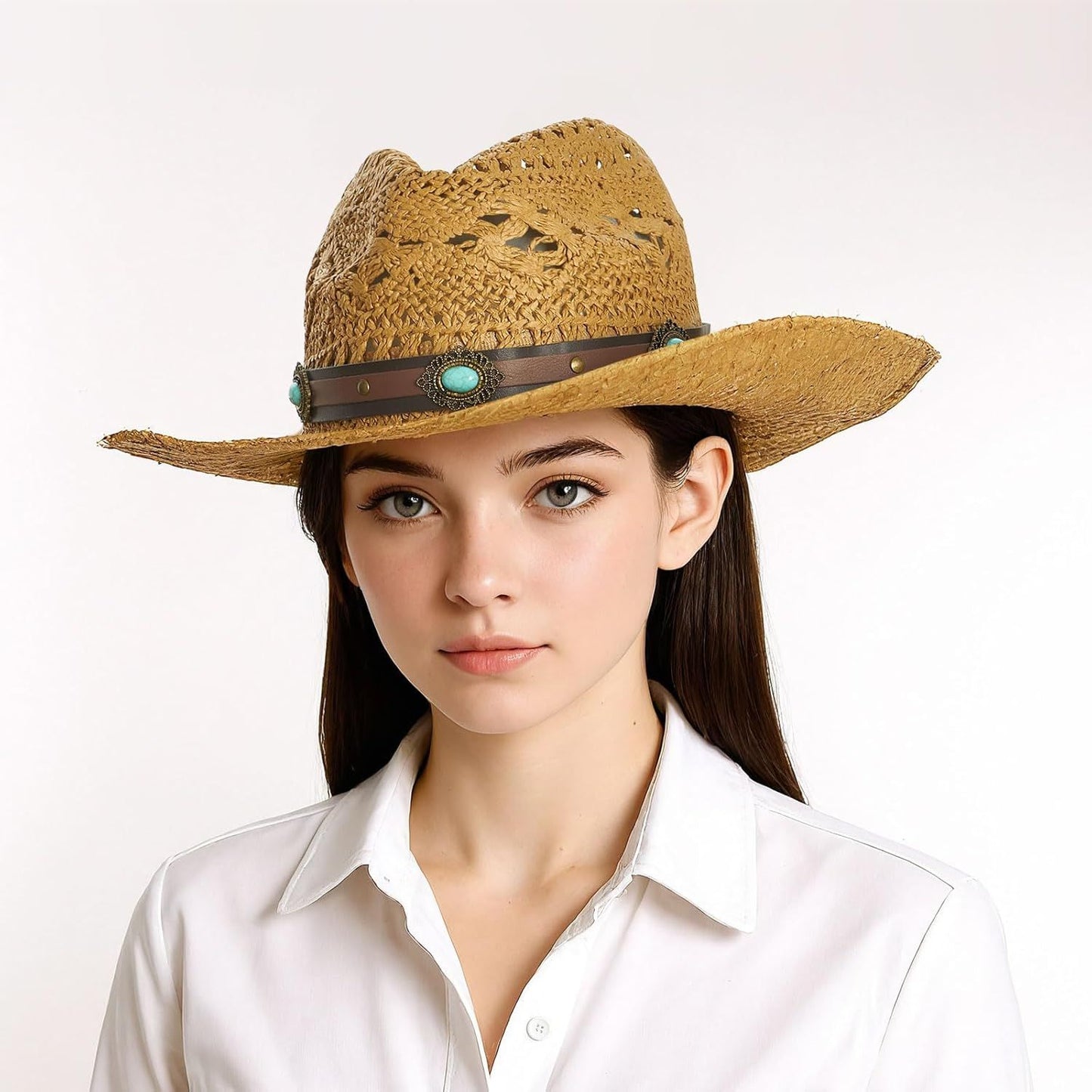 Cowboy Hat Bands for Women Men Hat Bands Western Hat Belts Rural Classical Mexican Turquoise Hatbands