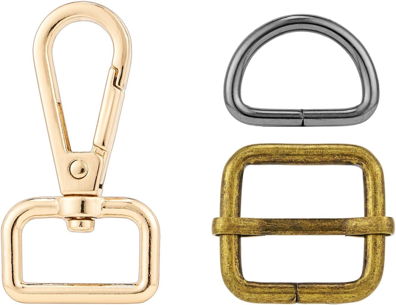 Purse Hardware Heavy Duty Swivel Snap Hooks D Rings and Slide Buckles for Bag Making Handbag Craft