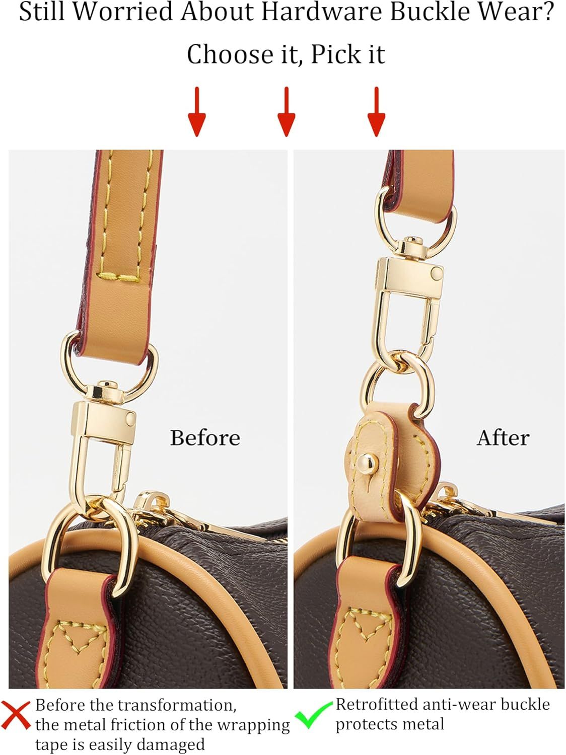 2Pcs Vachetta Leather D Rings for Purse,Undamaged D Rings Connector Purse Making Supplies