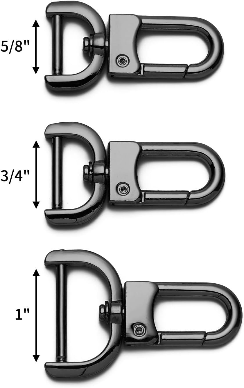 4pcs Detachable Snap Hook Swivel Clasp with Screw Bag Purse Strap Hardware Replacement,Gunmetal1