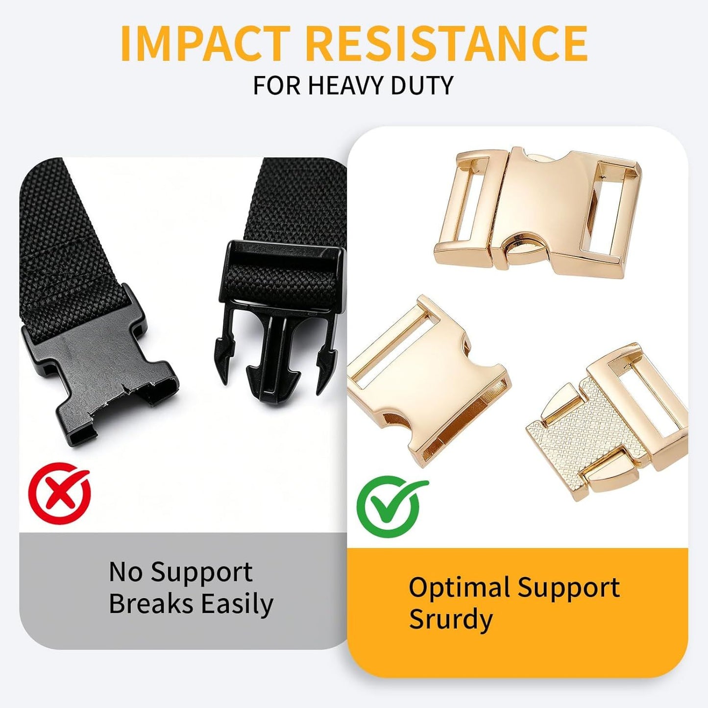 4Pcs Metal Side Release Buckle Clips for Straps Webbing Paracord Bracelet Dog Collar Backpack Belt