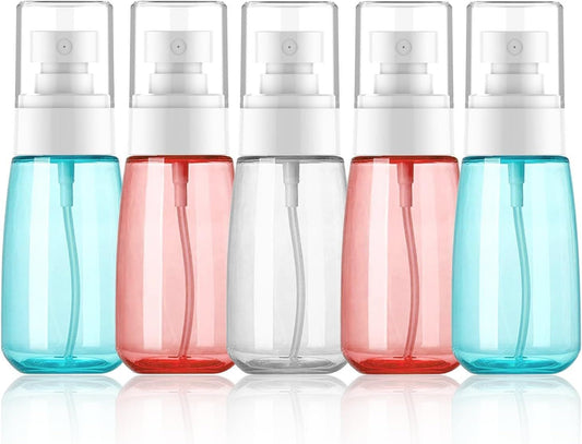 2 oz Travel Spray Bottles TSA Approved，Leak Proof Travel Size Mini Small Fine Mist Spray Bottle 2 oz for Face Hair (5 Pack)