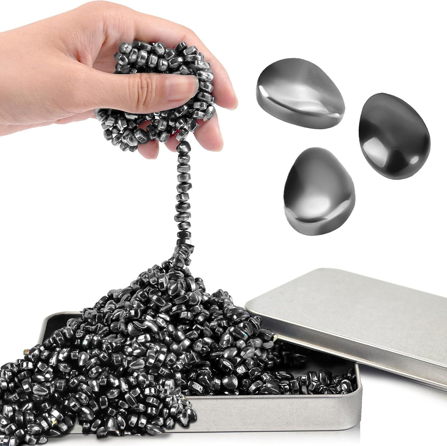 Fidget Toy for Adults Cool Gadgets Gifts for Teen Boys Girls 300pc Office Desk Stuff for Mens ADHD Tools Sensory Autism Stress Anxiety Fidgets Beads Balls Ferrite Putty Stones Easter Basket Stuffer