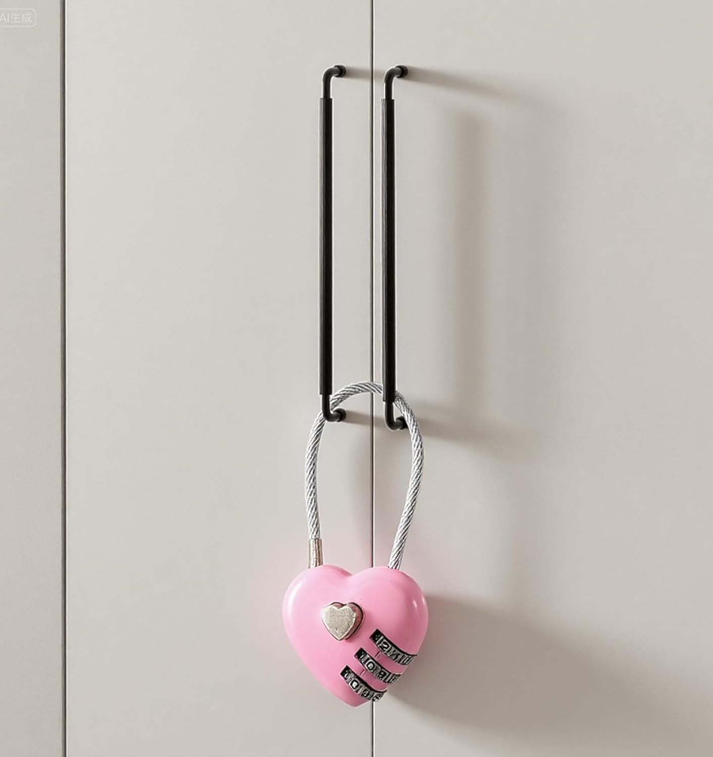 Pink Locker Lock, 3Pcs Heart Shaped Lock, Heart Locks for Suitcase & Locker (3 Colors)