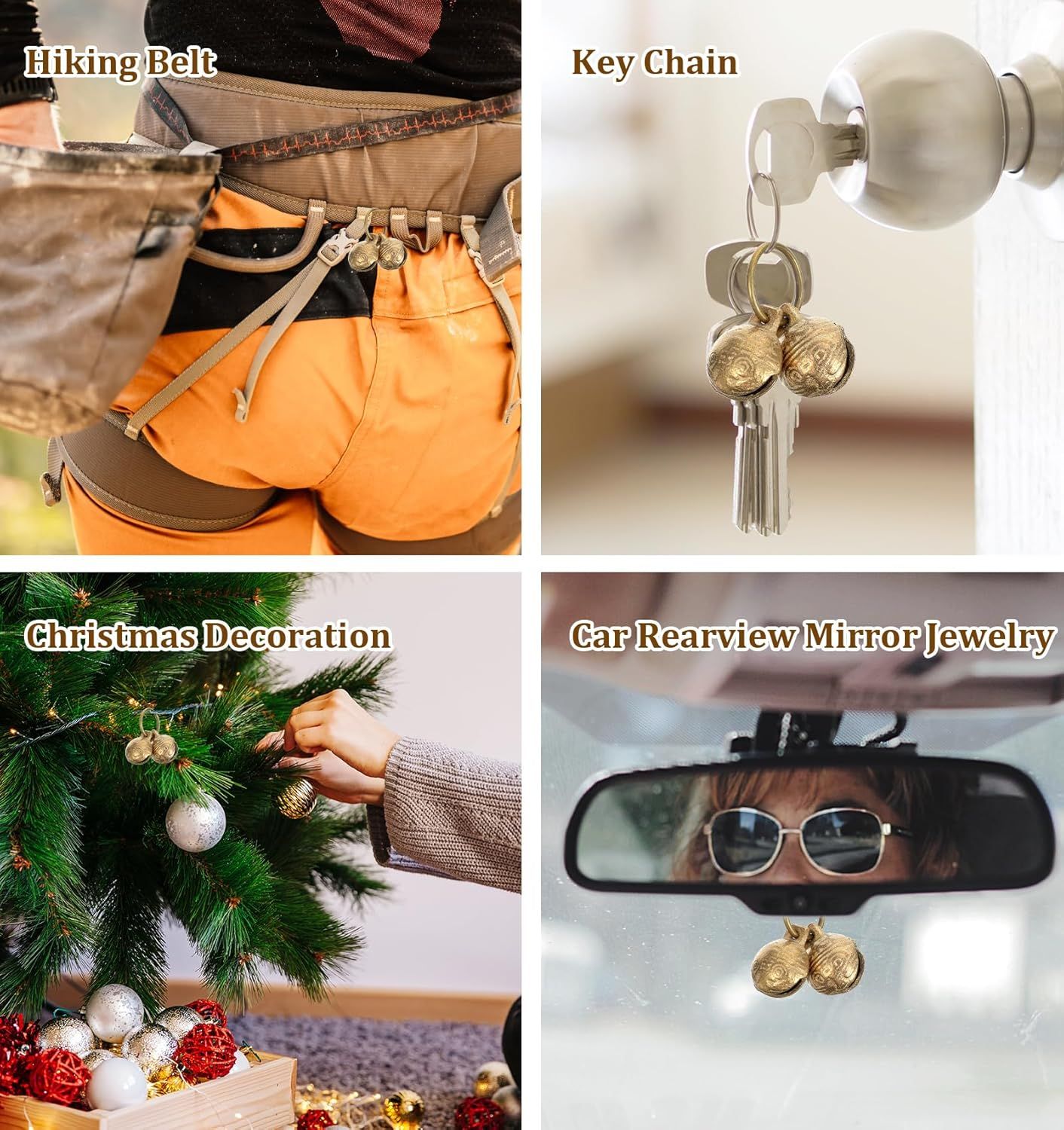 4Pcs Extra Loud Bell for Cat Dog Collar, Extra Loud Jingle Pet Bell for Cat Dog Tracking Bells to Go Outside Tracking Perfect for Safety & Identification, Copper 1.5 Inch