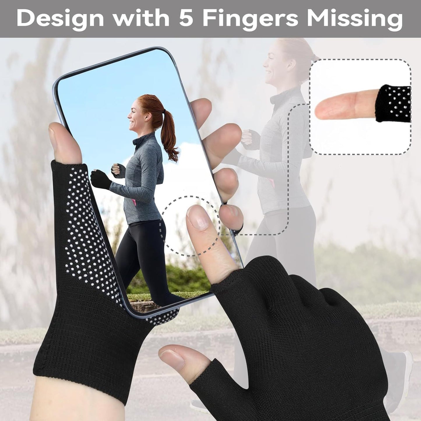Summer Touchscreen Gloves for Women and Men, Anti-Slip Light Weight Half-Finger Gloves for Hiking, Warm Glove Cycling Driving, Cold Weather, Running, Outdoor Sports, Daily Work