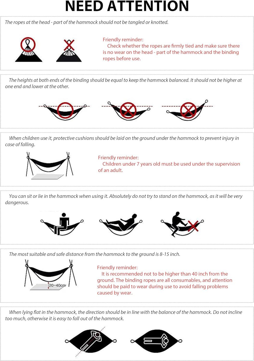 Portable Camping Hammock Lightweight Fabric Hammock for Backpacking, Beach, Patio, Backyard, Outdoor (Red)