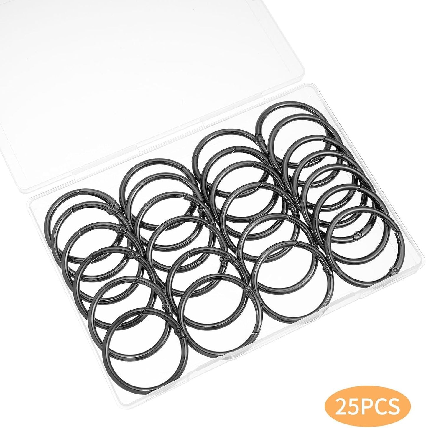 25pcs Trigger Spring O Rings Round,Metal Keychain Ring Round Carabiner Clips for Keyrings Buckle, Bags,Purses