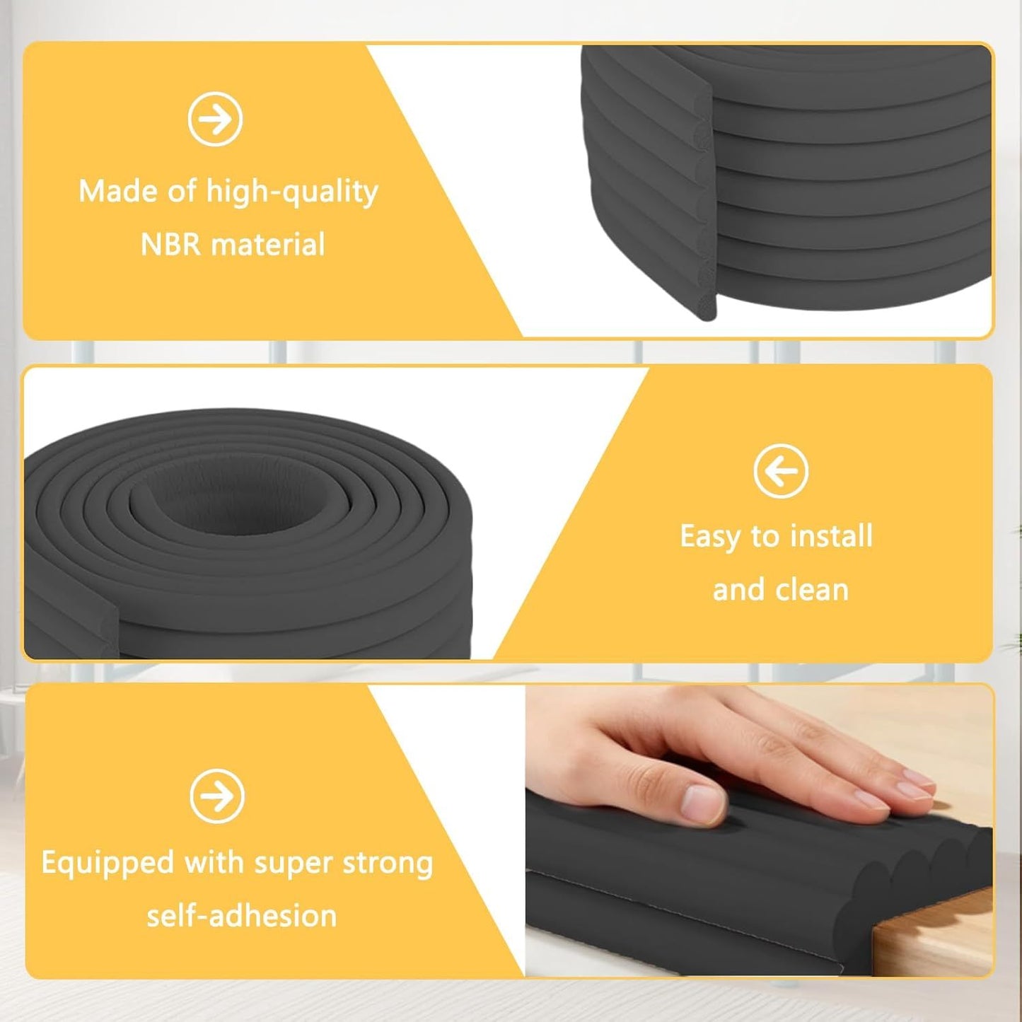 Soft Bunk Bed Ladder Pads with Cutter – Foam Step Padding & Ladder Cover for Kids’ Loft Beds, Dorm Ladders, Stairs & Edges, Easy-Cut Protective Pads for Comfortable Climbing and Home Safety (Black)