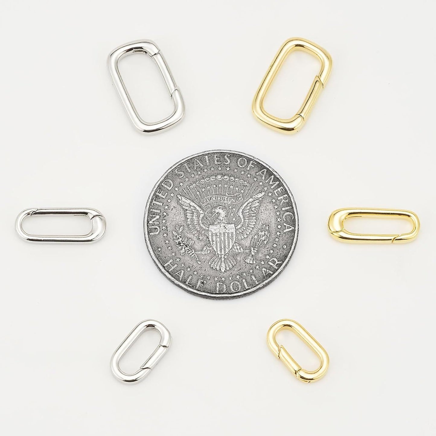 10pcs Oval Clasp Carabiner,Jewelry Necklace Connector for Extend or Repair,Gold-17.9mm